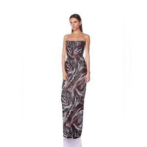 NWOT Bronx and Banco Dahlia Maxi Dress in Pink Multi, wedding guest dress